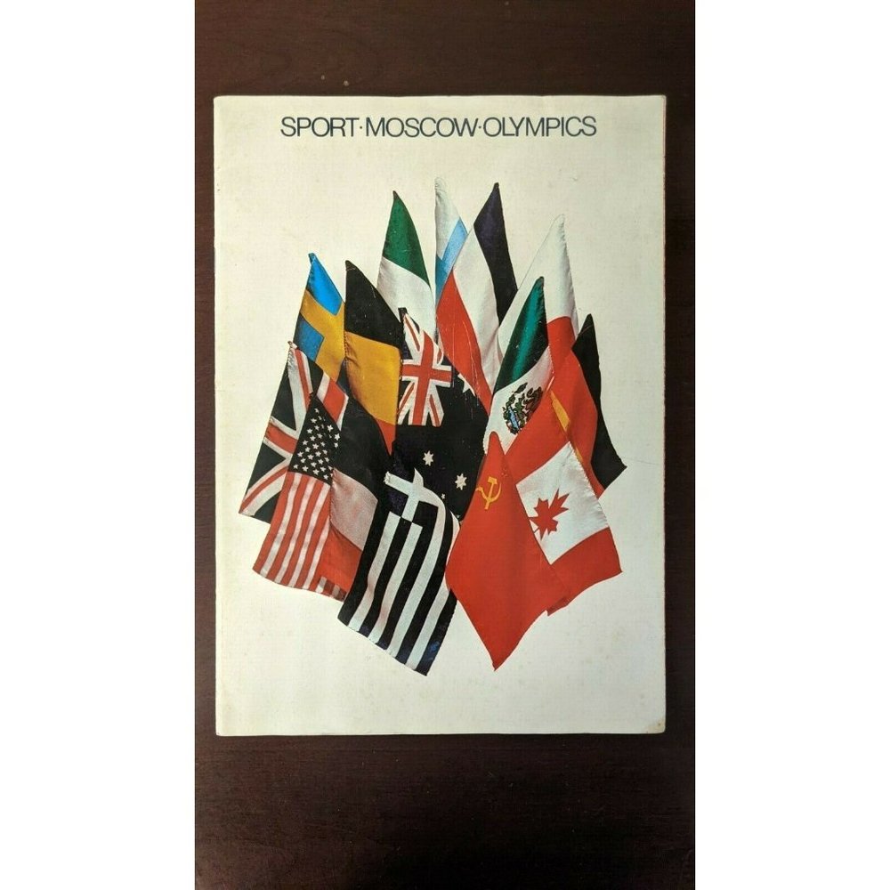 Vintage PB Book 1980 Russian Moscow Olympics 1975 Propaganda Program Novosti Pre
